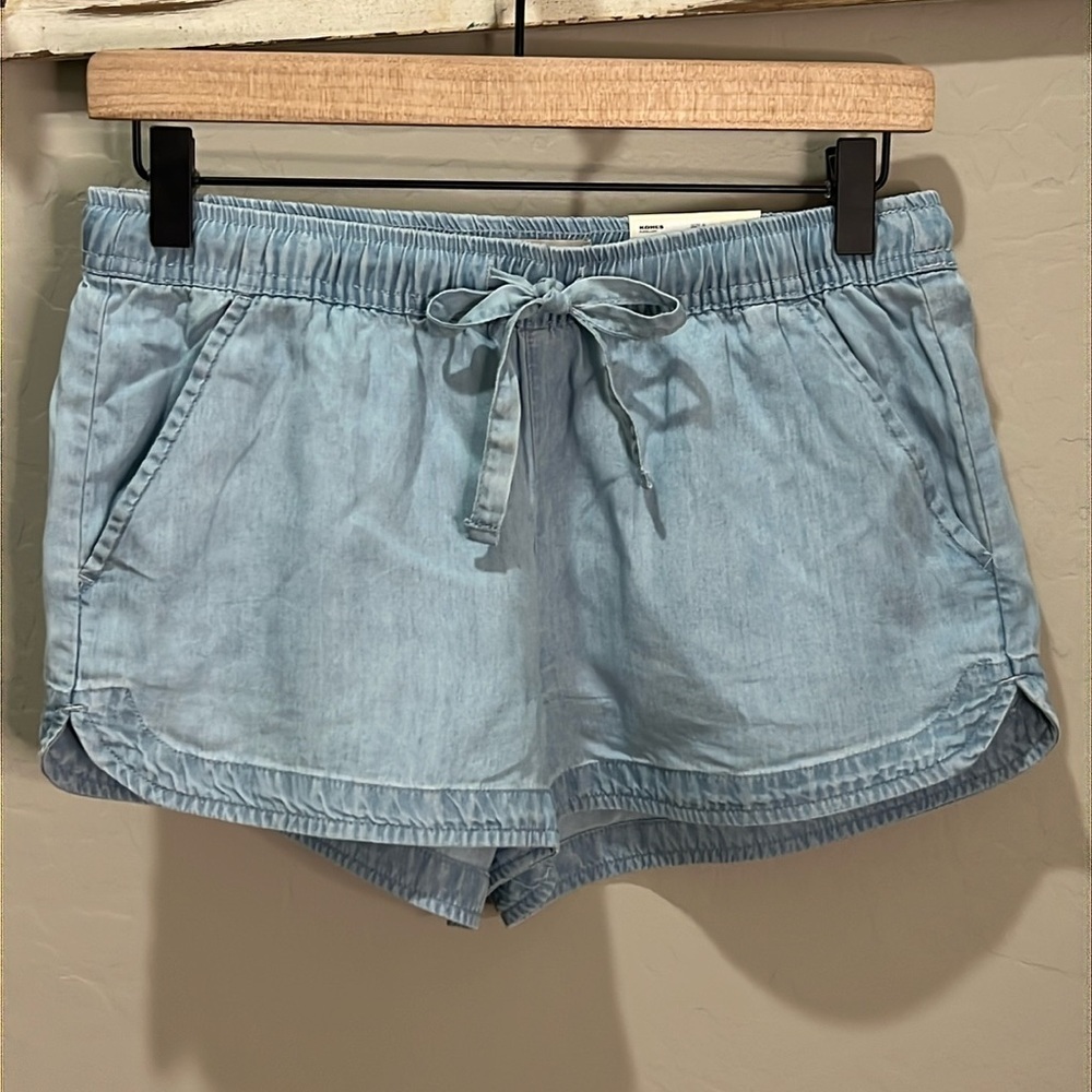 Jean Short Low Rise Soft Shortie Dolphin Light Blue Women So Kohl Elastic Summer - Picture 1 of 10